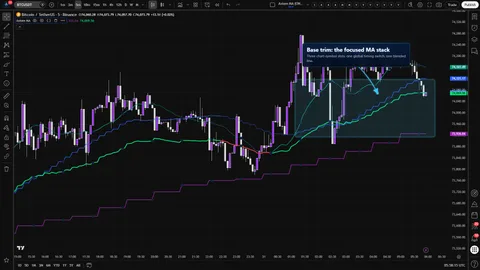 Axiom MA base trim showing a focused three-slot moving average overlay with one blended line.